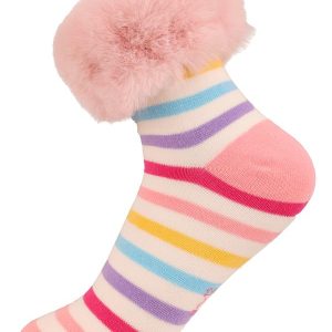 Faux fur silk socks/Pink
