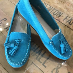 RIVA suede loafers/Turquoise